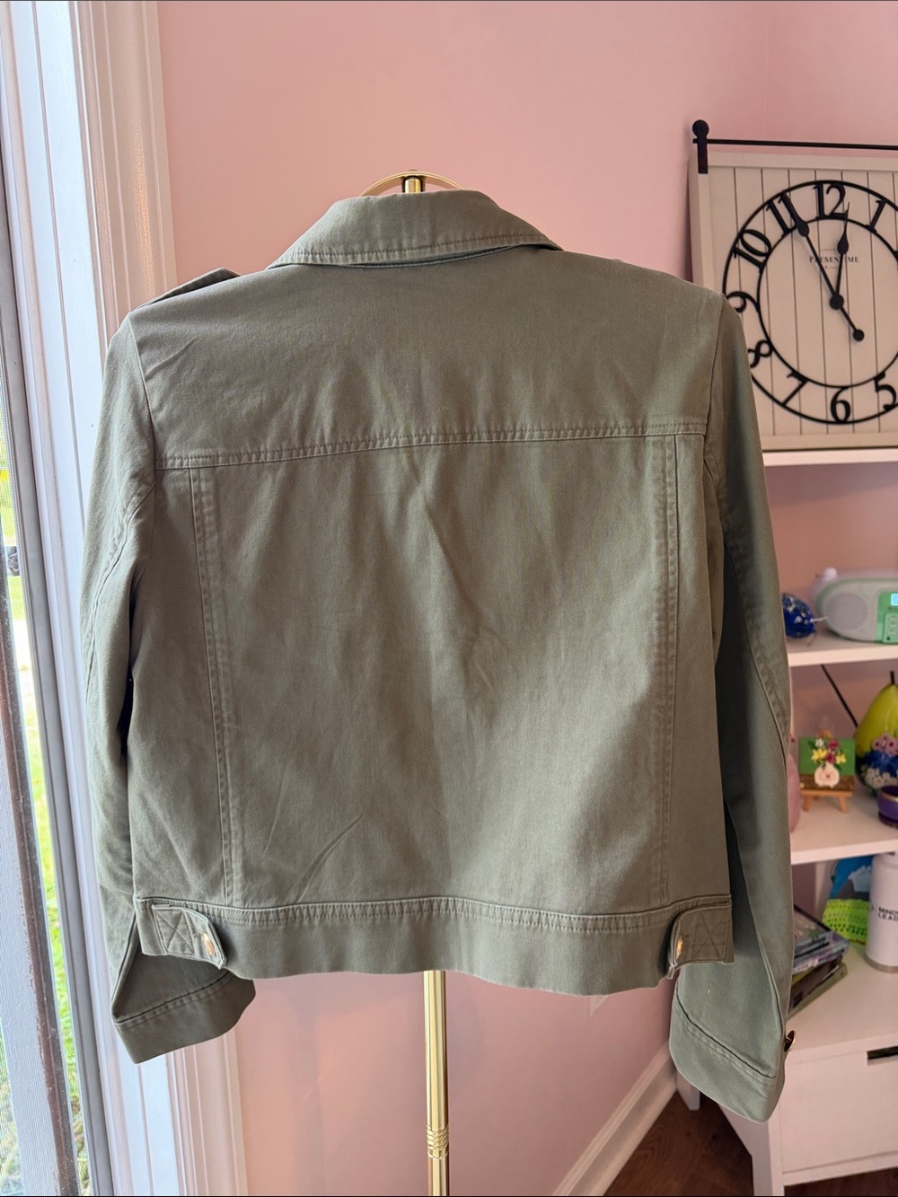 Talbots Olive Green Utility Jacket with Gold Buttons - Picture 4 of 7